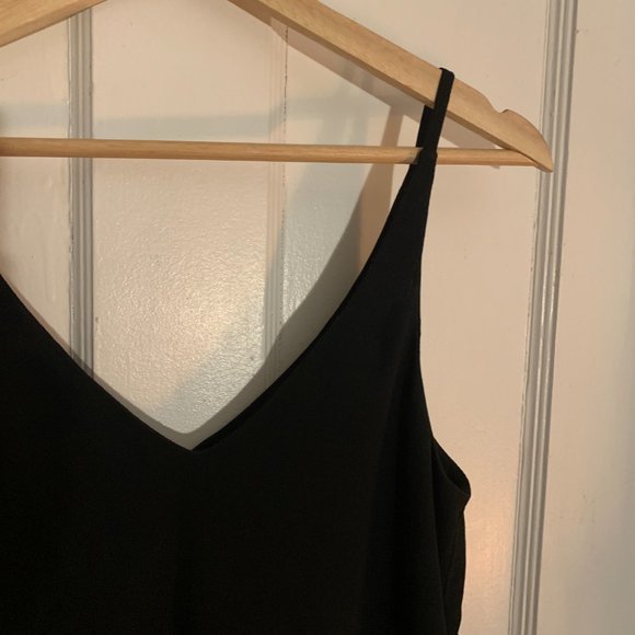 Black Lined Chiffon Tank - Picture 3 of 8